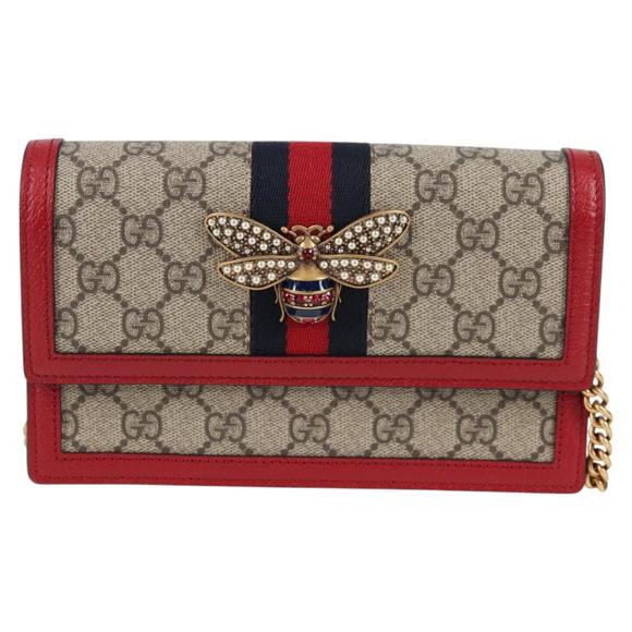 GUCCI GG Supreme Queen Margaret Wallet PVC Beige 476079 496334 Auth ac3848M - Picture 2 of 16